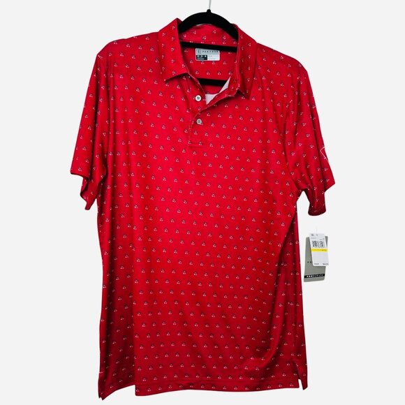 Mens Red Polo PGA Tour Polo Shirt. NEW SZ: M - Picture 1 of 5